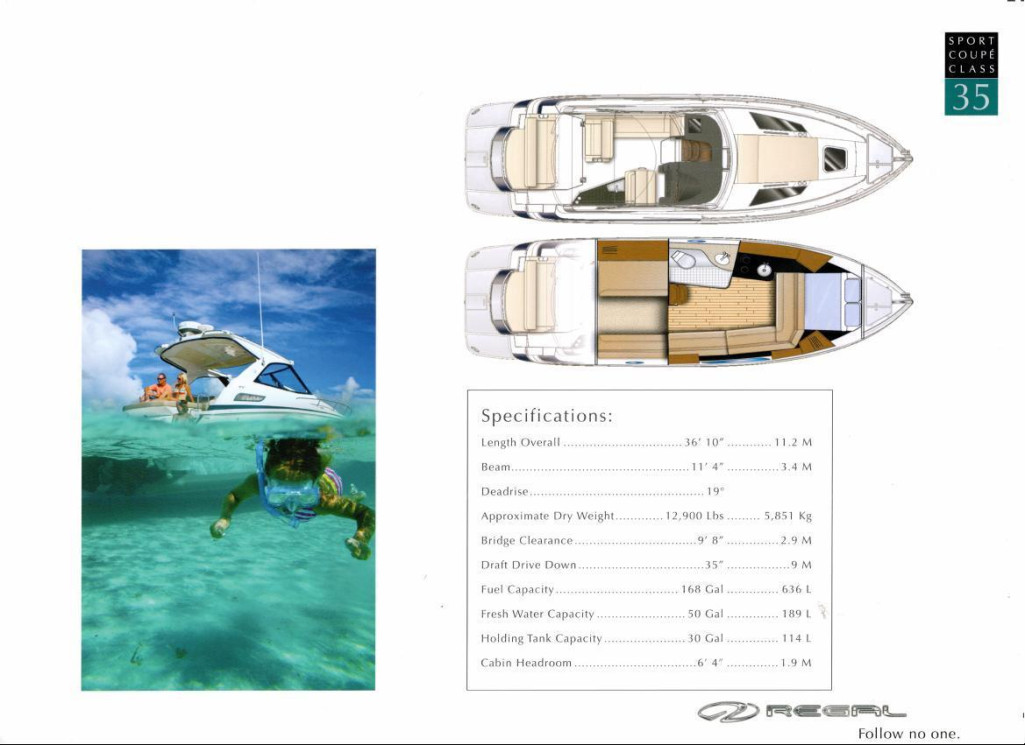 Regal 35 Sport Coupe NEW Engines