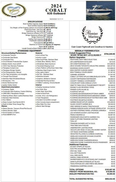 Cobalt R35 Twin Outboard